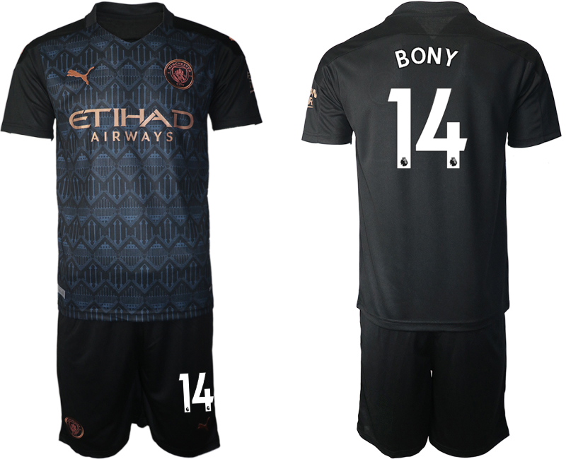 Men 2020-2021 club Manchester City away #14 black Soccer Jerseys